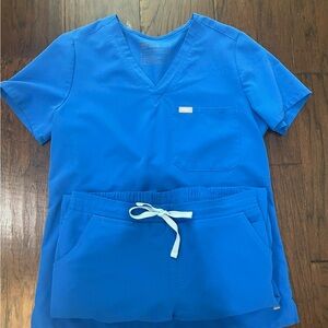 Figs royal Blue Scrub set